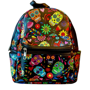 Sleepyville Critters Sugar Skulls Backpack Gothic Day of the Dead Travel Bag